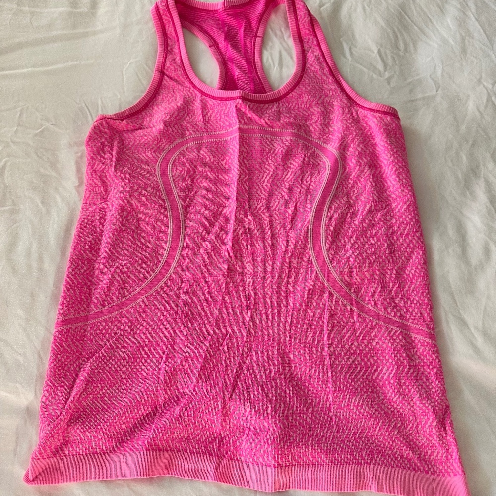 Pink Lululemon Swiftly Tech Racerback Tank Top
